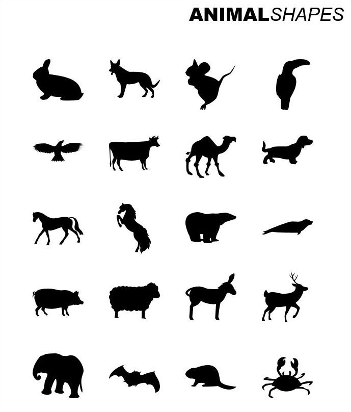 20种动物Photoshop自定义形状
